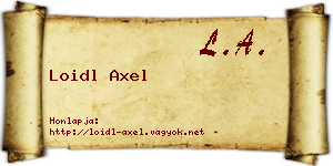 Loidl Axel névjegykártya